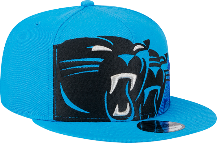 Carolina Panthers New Era Team Shadow Navy 9FIFTY Snapback Hat side view