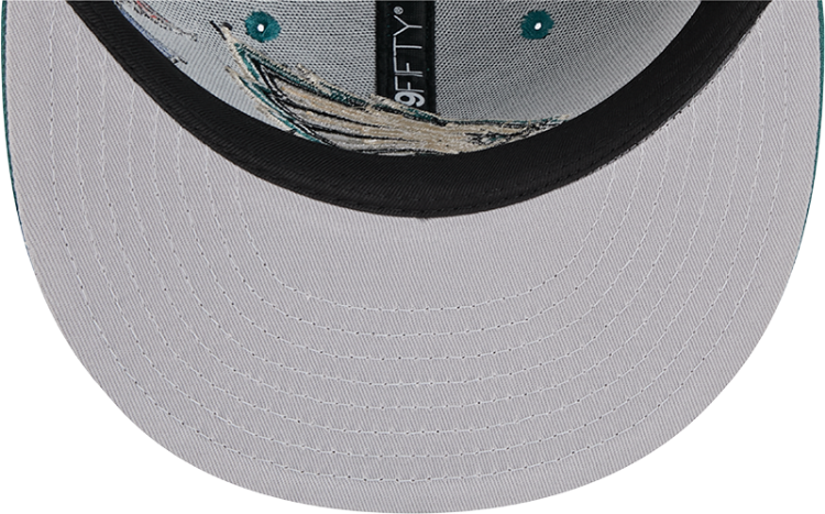 Men's Philadelphia Eagles New Era Midnight Green City Art 9FIFTY Snapback Hat image 7