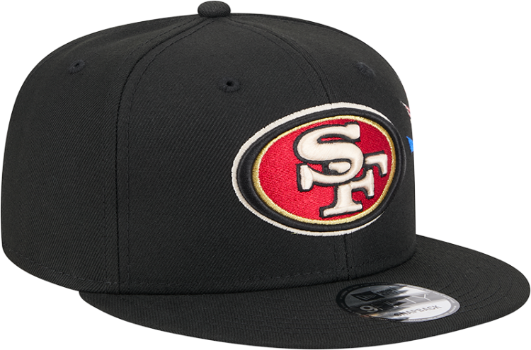 Men's New Era Black San Francisco 49ers City Art 9FIFTY Snapback Hat front view
