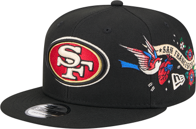 Men's New Era Black San Francisco 49ers City Art 9FIFTY Snapback Hat side view