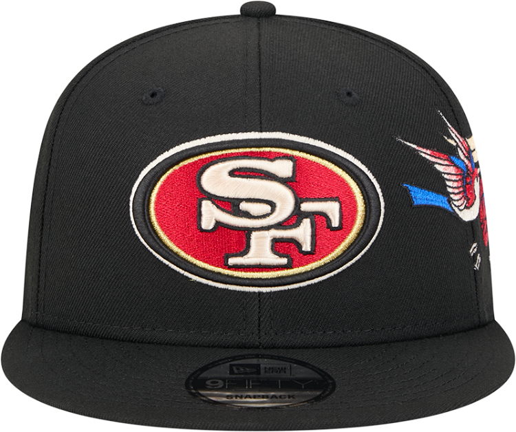 Men's New Era Black San Francisco 49ers City Art 9FIFTY Snapback Hat back view