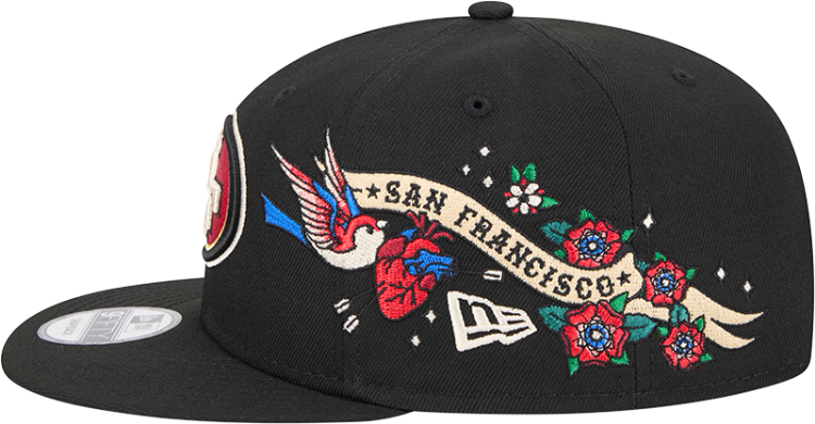 Men's New Era Black San Francisco 49ers City Art 9FIFTY Snapback Hat detail view