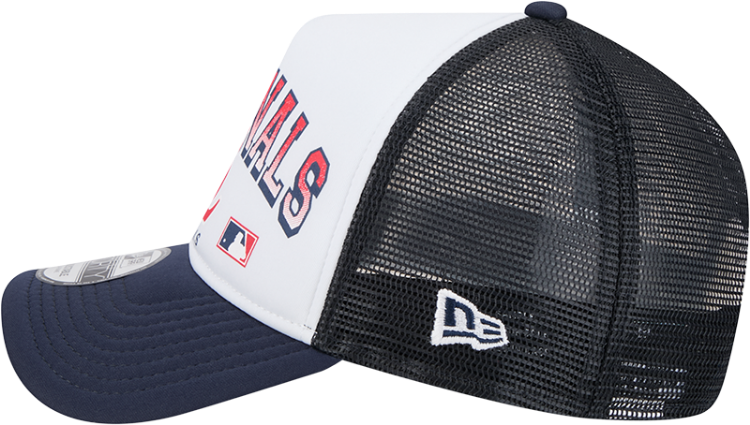 St. Louis Cardinals New Era Retro Wordmark 9FORTY A-Frame Trucker Adjustable Hat - White detail view