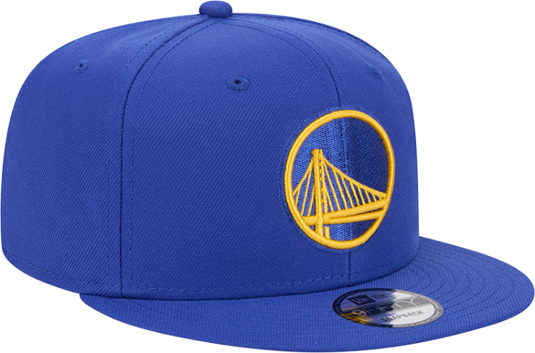 Men's Golden State Warriors New Era Royal Injection City Art 9FIFTY Snapback Hat front view