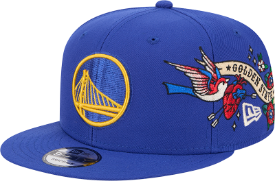 Men's Golden State Warriors New Era Royal Injection City Art 9FIFTY Snapback Hat side view