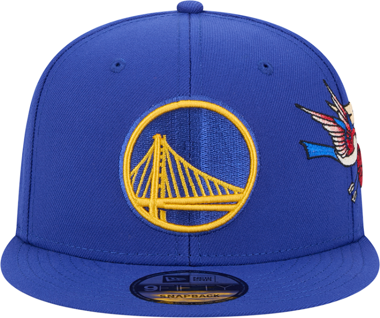 Men's Golden State Warriors New Era Royal Injection City Art 9FIFTY Snapback Hat back view