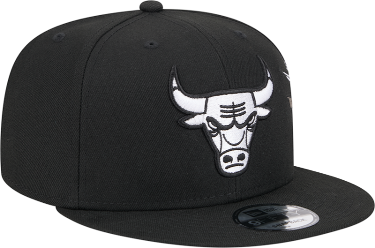 Men's Chicago Bulls New Era Black Injection City Art 9FIFTY Snapback Hat side view