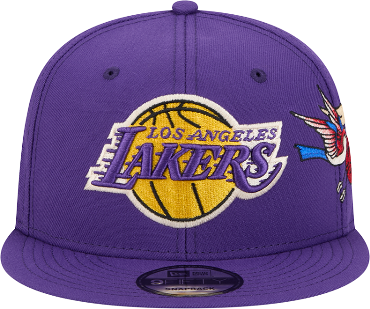 Men's Los Angeles Lakers New Era Injection City Art 9FIFTY Snapback Hat back view