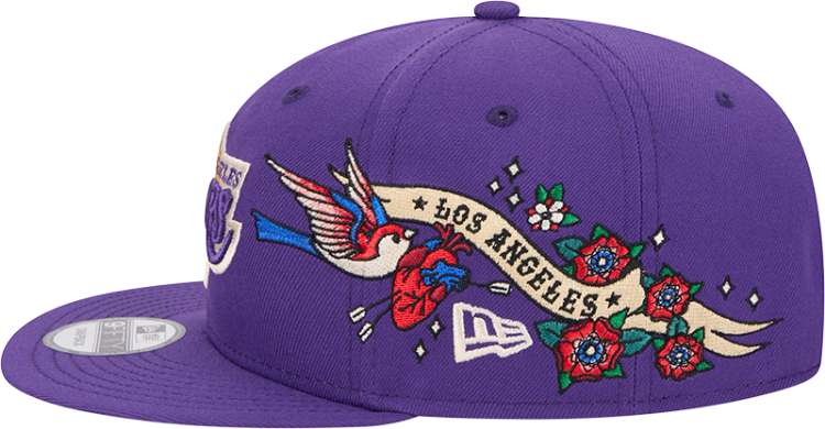 Men's Los Angeles Lakers New Era Injection City Art 9FIFTY Snapback Hat detail view