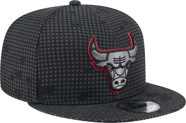 Men's Chicago Bulls New Era Black Midnight Ink Pop Outline 9FIFTY Snapback Hat side view