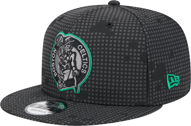 Boston Celtics New Era Midnight Ink Pop Outline 9FIFTY Snapback Hat - Black front view