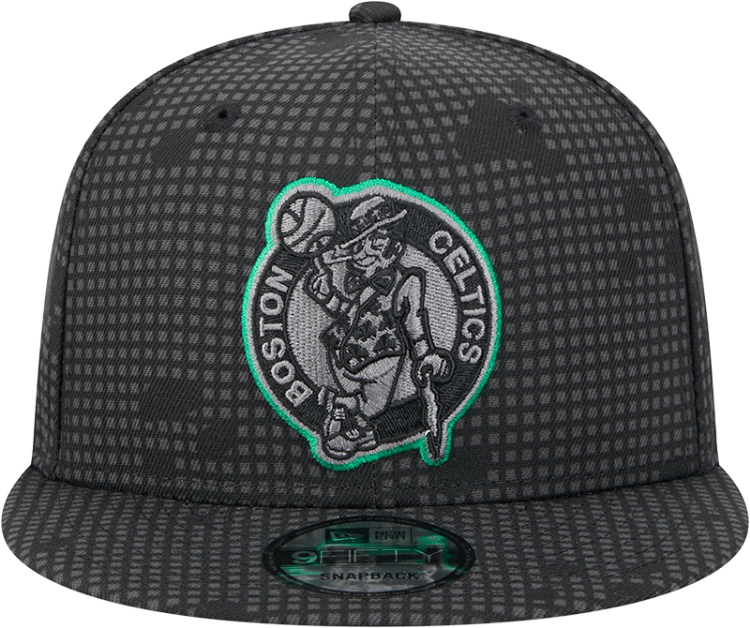 Boston Celtics New Era Midnight Ink Pop Outline 9FIFTY Snapback Hat - Black back view