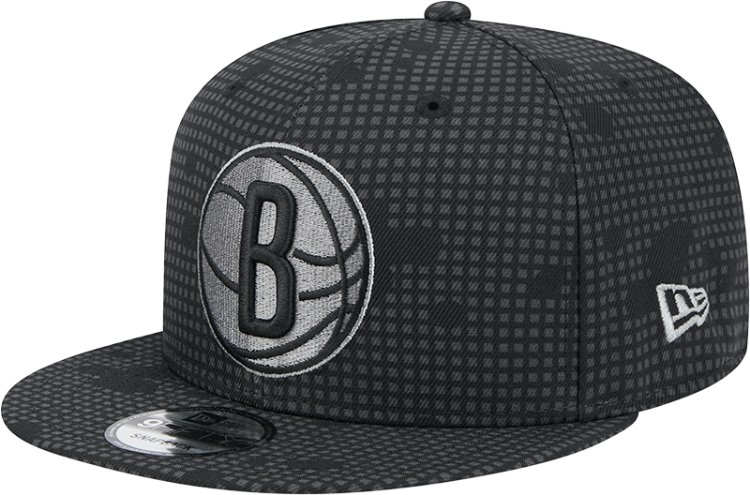 Brooklyn Nets New Era Midnight Ink Pop Outline 9FIFTY Snapback Hat - Black front view