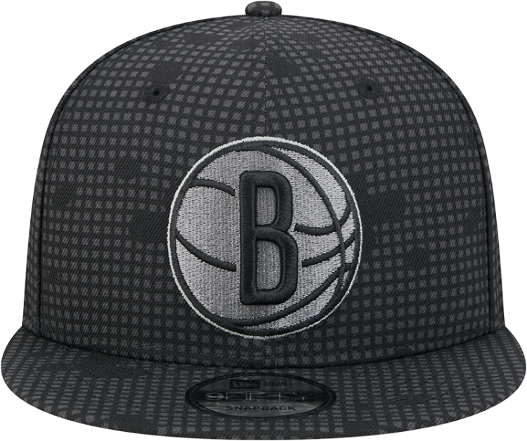 Brooklyn Nets New Era Midnight Ink Pop Outline 9FIFTY Snapback Hat - Black back view
