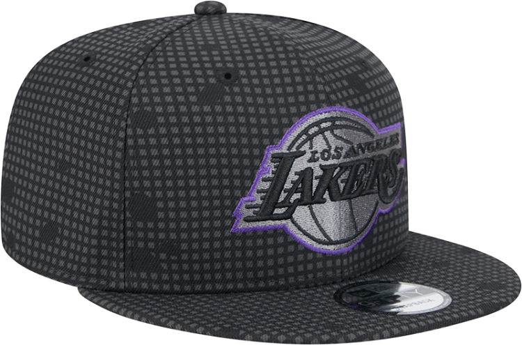 Los Angeles Lakers New Era Midnight Ink Pop Outline 9FIFTY Snapback Hat - Black side view