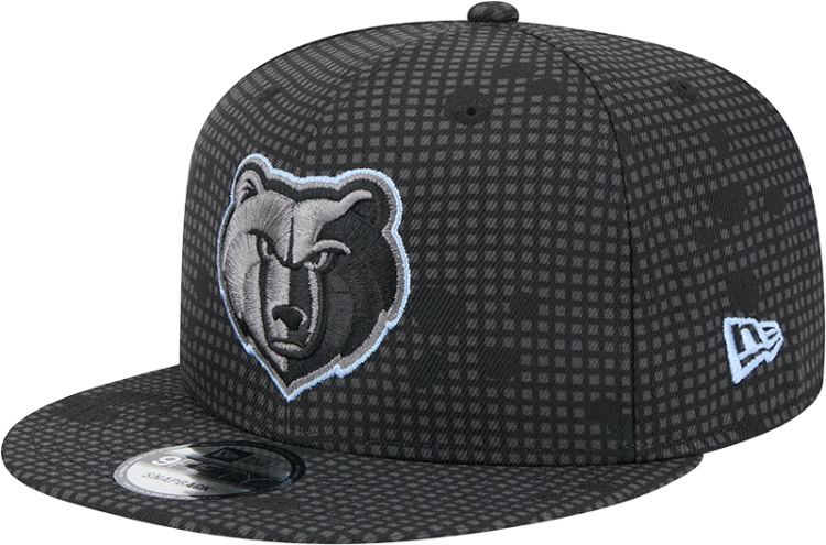 Memphis Grizzlies New Era Midnight Ink Pop Outline 9FIFTY Snapback Hat - Black front view