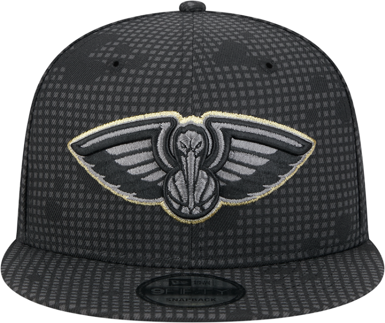 Men's New Orleans Pelicans New Era Black Midnight Ink Pop Outline 9FIFTY Snapback Hat back view