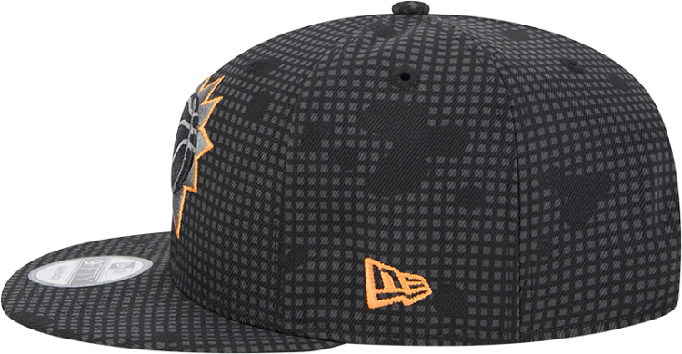 Men's New Era Black Phoenix Suns Midnight Ink Pop Outline 9FIFTY Snapback Hat detail view
