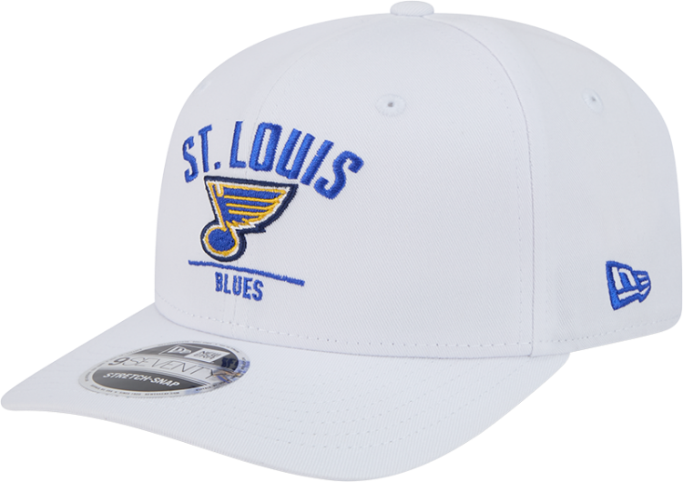 New Era St. Louis Blues NHL 9SEVENTY Team Arch Adjustable Hat - White front view