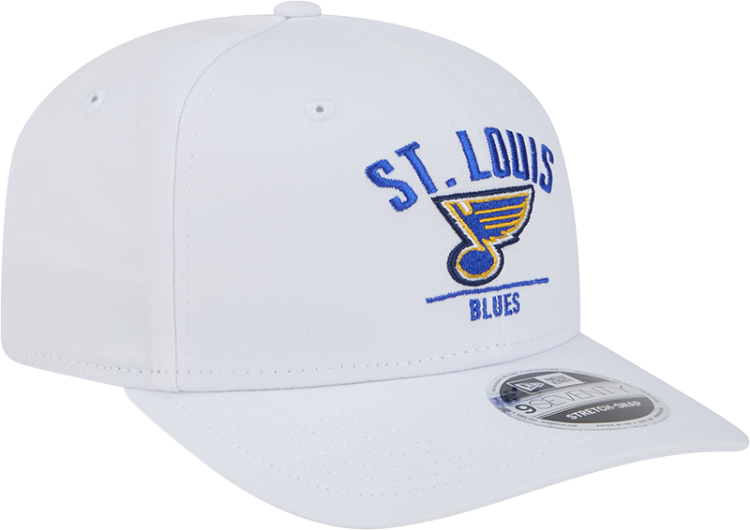 New Era St. Louis Blues NHL 9SEVENTY Team Arch Adjustable Hat - White side view