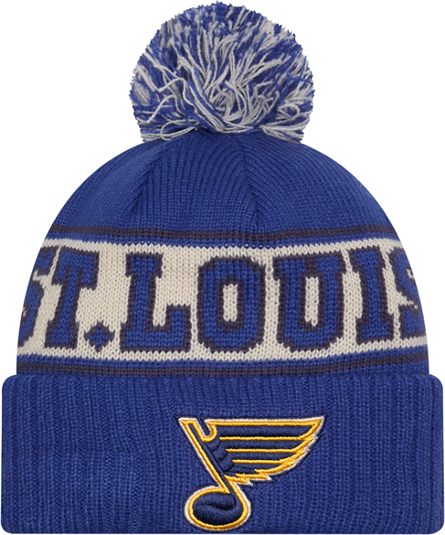 New Era St. Louis Blues Retro Pom Knit front view