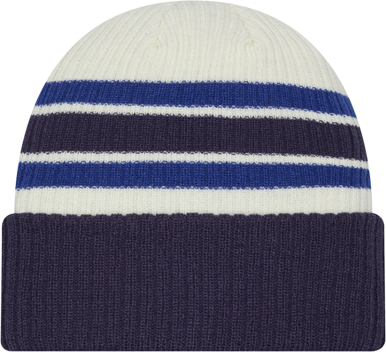 New Era St. Louis Blues Vintage Striped Knit Hat - White/Blue side view