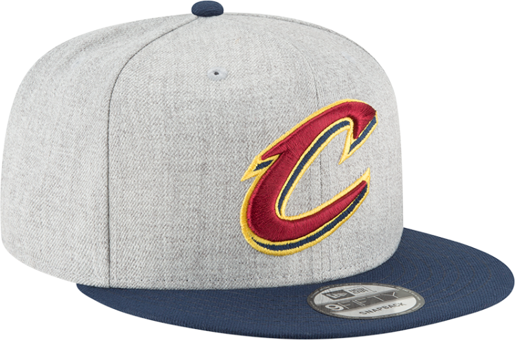 Cleveland Cavaliers NBA New Era 950 Snapback Hat Heather Navy front view