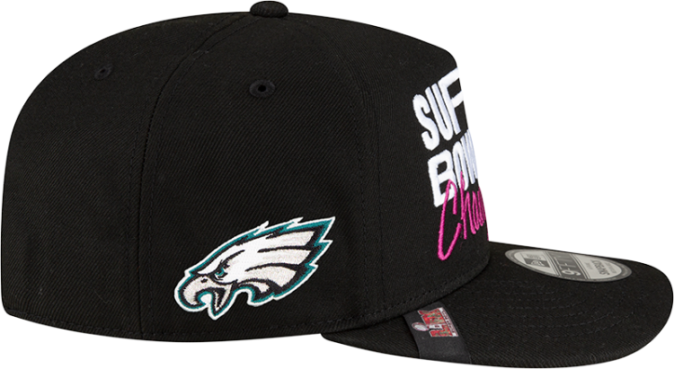 Men's New Era Black Philadelphia Eagles Super Bowl LIX Champions Parade A-Frame 9FIFTY Snapback Hat
