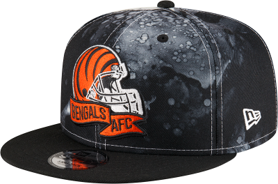 Men's New Era Cincinnati Bengals 2022 Sideline 9FIFTY Ink Dye Snapback Hat front view