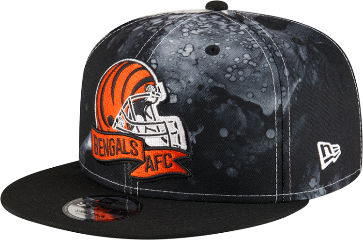Men's New Era Cincinnati Bengals 2022 Sideline 9FIFTY Ink Dye Snapback Hat front view