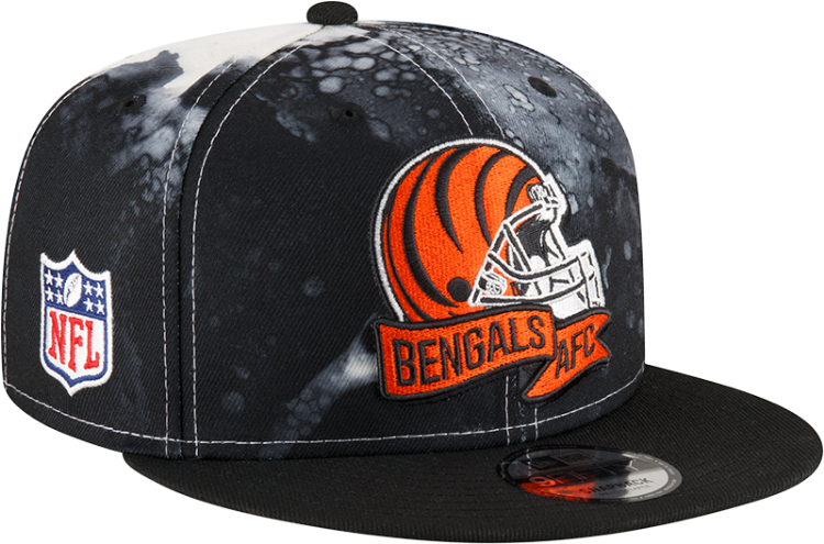 Men's New Era Cincinnati Bengals 2022 Sideline 9FIFTY Ink Dye Snapback Hat side view