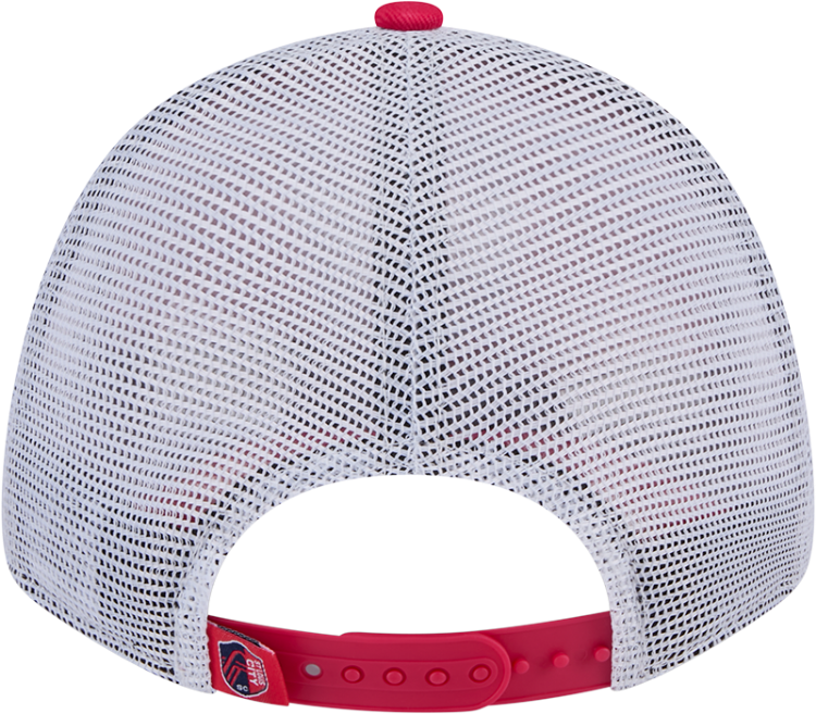 The St. Louis City SC Team 9FORTY A-Frame Snapback features an embroidered St. Louis City SC logo at the front panels with a mesh back and a snapback closure at the rear.