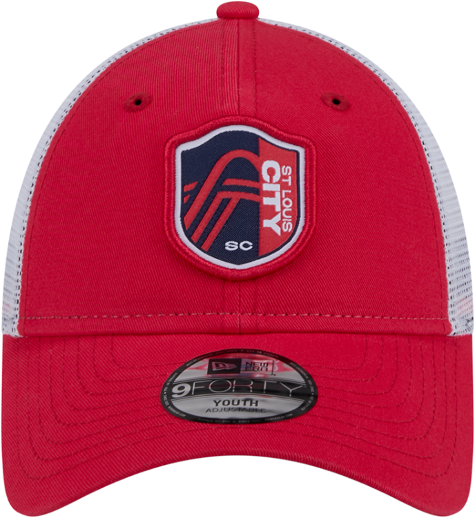 New Era St Louis City SC Navy Blue Evergreen Trucker JR 9FORTY Youth Adjustable Hat back view