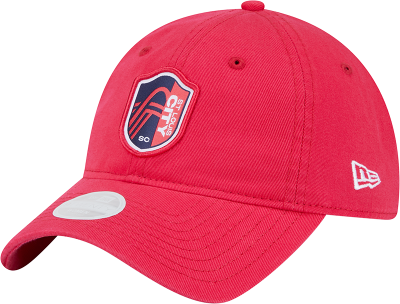 New Era St Louis City SC Red Evergreen Glitter 9TWENTY Womens Adjustable Hat $27.99 front view
