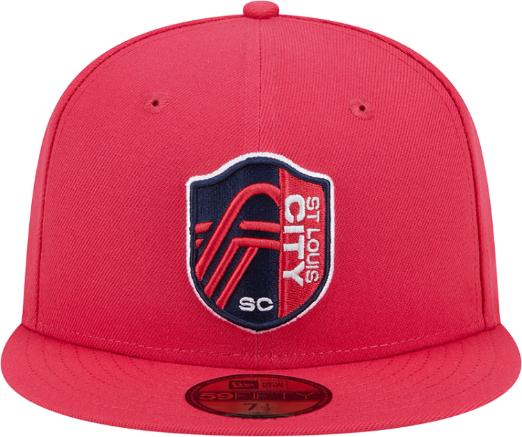 New Era St Louis City SC Mens Red TC Evergreen 59FIFTY Fitted Hat back view