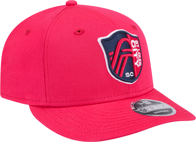 New Era St Louis City SC Team Color Evergreen LP 9FIFTY Adjustable Hat - Red front view