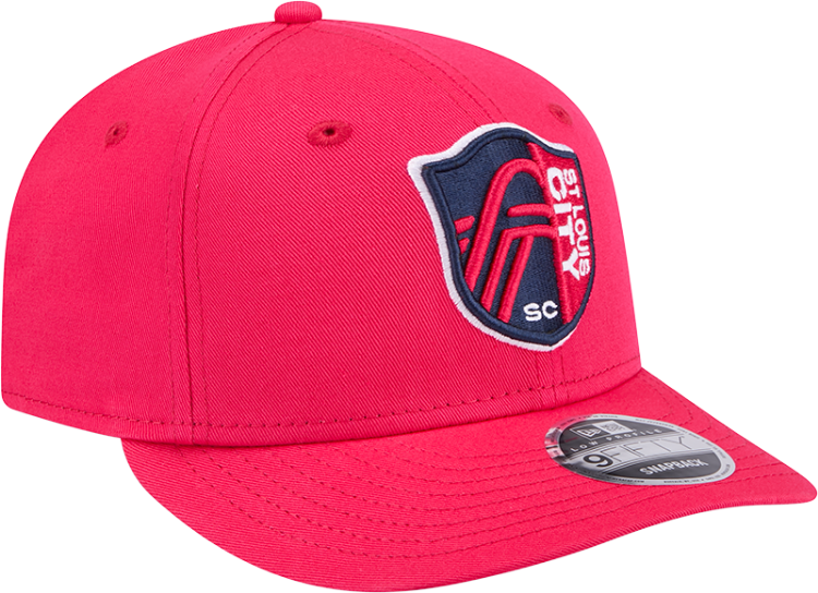 New Era St Louis City SC Team Color Evergreen LP 9FIFTY Adjustable Hat - Red front view
