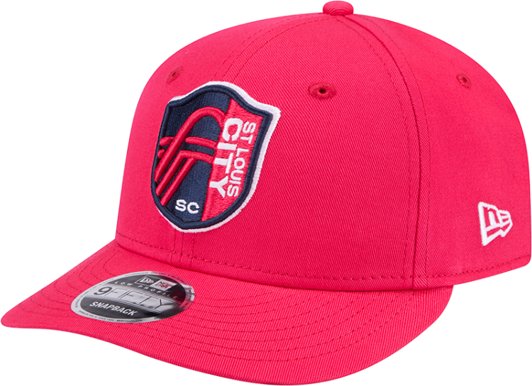 New Era St Louis City SC Team Color Evergreen LP 9FIFTY Adjustable Hat - Red side view