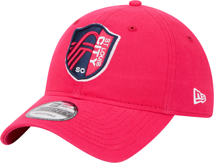 New Era St Louis City SC Evergreen Team Color 9TWENTY Adjustable Hat - Red front view