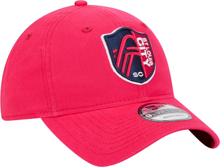 New Era St Louis City SC Evergreen Team Color 9TWENTY Adjustable Hat - Red side view