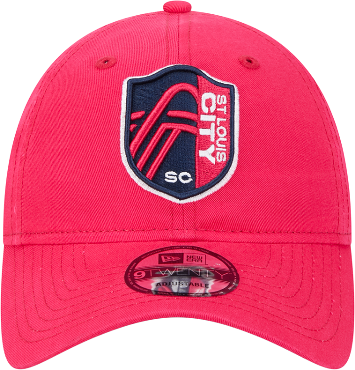 New Era St Louis City SC Evergreen Team Color 9TWENTY Adjustable Hat - Red back view