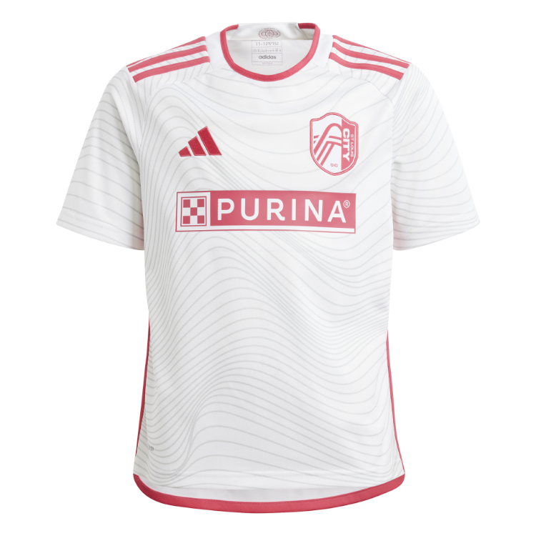 St. Louis CITY SC Kids adidas 2024 Secondary Jersey – White/Pink front view