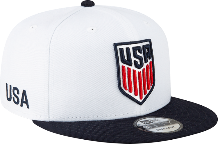 New Era USA Soccer 9FIFTY Snapback Hat – White/Navy side view