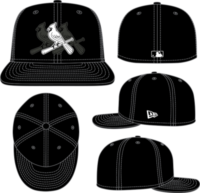 St. Louis Cardinals Black & White New Era 59FIFTY Fitted Hat – Limited Edition MLB Alternate Logo Cap front view