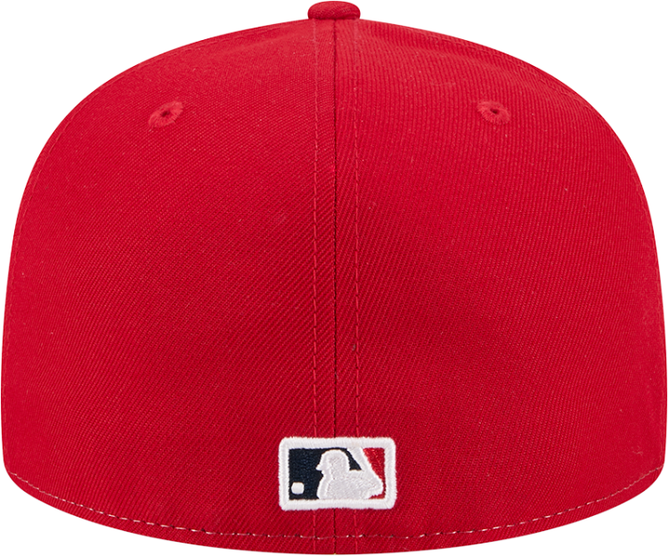 Picture of St. Louis Cardinals New Era 59FIFTY Fitted Hat – White & Red Logo Repeat Pattern Cap