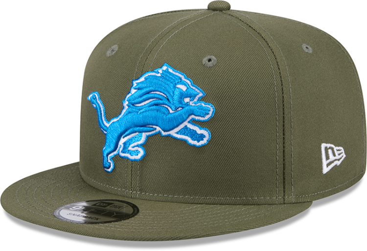Detroit Lions Olive 9FIFTY Snapback by New Era front view