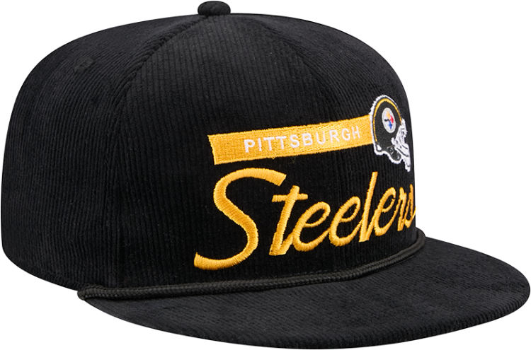 Pittsburgh Steelers Corduroy Rope Snapback by New Era side view