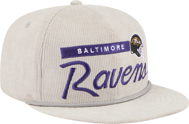 Baltimore Ravens Corduroy Rope Snapback by New Era side view