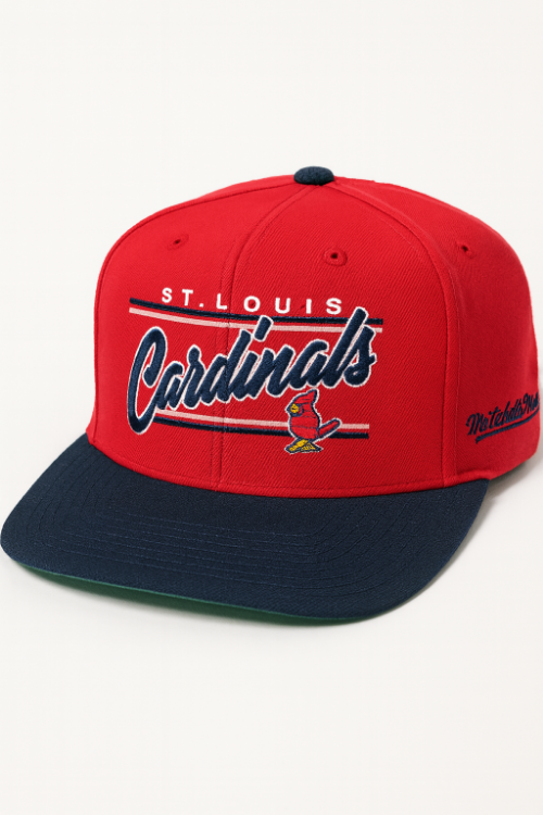Picture of Men's New Era Red/Black St.  Louis Cardinals Team Angry Bird Script 9FIFTY Snapback Hat