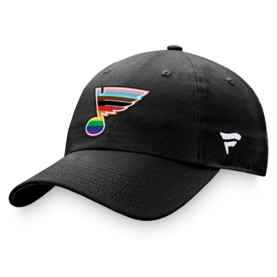 St. Louis Blues Fanatics Team Logo Pride Adjustable Hat - Black front view